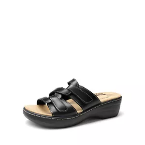 US Women Arch Support Slide Sandals Adjustable Straps Beach Low Wedge Sandals - Picture 1 of 44