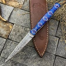 9" SHARDBLADE Custom Handmade Damascus Steel Hunting Throwing BOOT KNIFE +Sheath