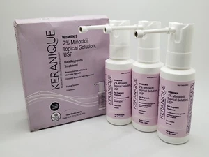 Keranique Women Hair Regrowth Treatment 2% Minoxidil - 3 MONTH SUPPLY - EXP 2027 - Picture 1 of 8