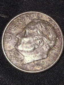 2000 d roosevelt dime Error LAMINATION ERROR MISSING CLAD - Picture 1 of 4
