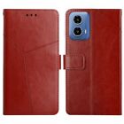 For Motorola Moto G34 5G HT01 Y-shaped Pattern Flip Leather Phone Case cover