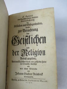 1740 Antique Book Ambrosius Haude Berlin Contempt of Religion Eachard England - Picture 1 of 12