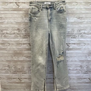 Judy Blue Womens 9/29 Jeans The Bees Knees Straight Fit High Waist Inseam Slit - Picture 1 of 11