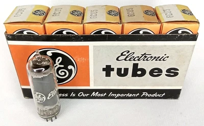 Mid Century Electron Tube With Original Box Set Of 5 GE Model 6CU5 USA 1960s - Image 1 of 4