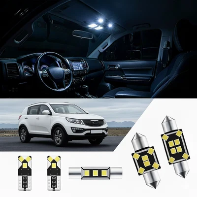 Car LED Interior Light Kit For KIA Sportage 2011-14 2015 SL White Bulbs Canbus - Photo 1/4