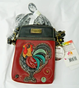 Nuova borsa a tracolla cellulare CHALA Gallo bordeaux nero cinturino regolabile - Foto 1 di 6
