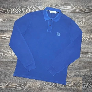 STONE ISLAND Patch Program Garment Dyed Cotton Longsleeve Polo Shirt size XL - Picture 1 of 14