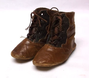 Antikes Paar Kinder High Top Schuhe Größe 01/2 - Bild 1 von 5