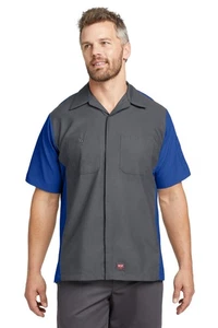 NUEVA Camisa Redonda Red Kap Para Hombre Manga Corta Dos Tonos - Imagen 1 de 3