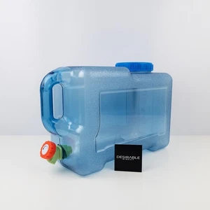 Porta agua 12L con grifo plástico azul camping senderismo caravana contenedor usado - Imagen 1 de 5