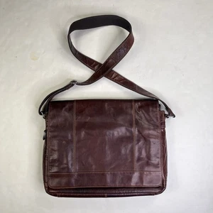 Jack Georges Voyager Klappe oben Messenger Leder Aktentasche Tasche Reißverschluss mit Riemen 15" - Bild 1 von 17