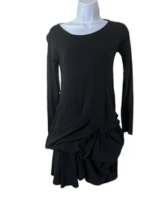 Tatschke Sophia Tatschke schwarz Baumwolle asymmetrisch drapiert Blasensaum LBD Gr. 2 - Bild 1 von 8