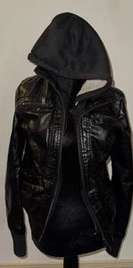 Giacca Charlotte Russe media con cappuccio manica lunga zip biker poliestere (sporca) - Foto 1 di 13