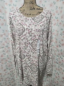 CROFT & BARROW, WOMEN'S NEW BEIGE/OLIVE COTTON LONG SLEEVED FLORAL BLOUSE, SZ 3X - Picture 1 of 7
