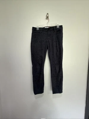 Cabi Jeans Size 6 Black Floral Print Skinny Casual Pants denim ankle #3195 - Image 1 of 4