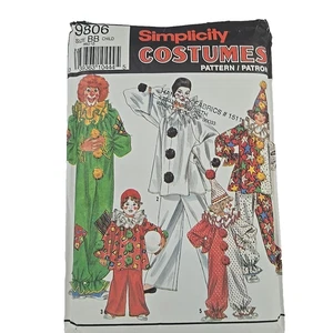 Simplicity 9806 Child's CLOWN Costumes Pattern, 21" to 30" chest, UNCUT - Picture 1 of 5