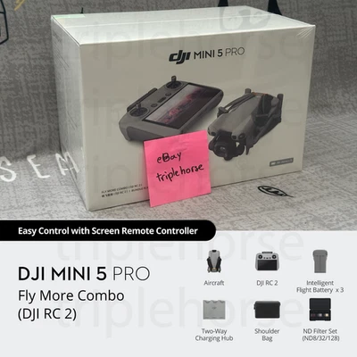 IN HAND 🔥 DJI Mini 5 Pro Fly More Combo (RC 2) 🔥 FREE SHIP ✈️ FROM USA - Image 1 of 4