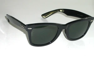 VINTAGE B&L RAY-BAN L2008 ORAS SHINY BLACK G15 UV WAYFARERS 5022 SUNGLASSES - Picture 1 of 7