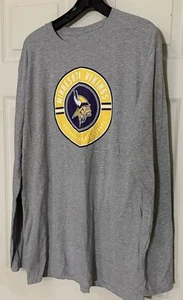 NFL Minnesota Vikings MNTeam Apparel Men's T Shirt XL Heather Gray Long Sleeve - Picture 1 of 3