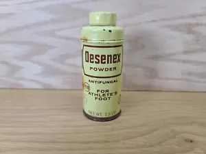 Vintage Desenex Powder Antifungal 1.5 OZ Light Yellow Tin - Picture 1 of 12