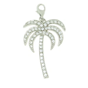 Ciondolo charm palma con zirconi argento 925 zirconi cubici charms palma - Foto 1 di 2