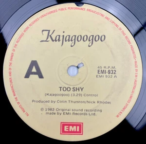 Kajagoogoo Too Shy / Instrumental Vinyl Record 7” 45 RPM EMI-932 EMI 1982 - Bild 1 von 10