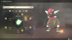 Pokemon Legenden Arceus PLA - Shiny Max Effort Levels Alpha Rampardos - Bild 1 von 4