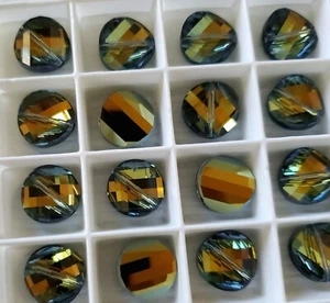 Swarovski 5621 14mm Twist Bead, Tabac (2pcs)  - Picture 1 of 3