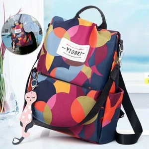 Womens Ladies Waterproof Anti-Theft Backpack Rucksack Travel School Shoulder Bag - Picture 1 of 7