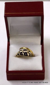 18K GELBGOLD BLAU/WEISS EMAILLE SCHLANGENRING 4,3 gr. Größe 8 - Bild 1 von 6