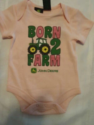 JOHN DEERE Baby девочек 6-9 месяцев розовый боди выбор новый с Ярлыками - Изображение 1 из 2