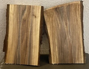 2 Black Walnut Live Edge Claro Slabs Kiln Dried Planed 1 1/4”x6-7 1/4”x10 1/4” - Picture 1 of 10