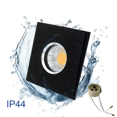 LED Einbaustrahler Badezimmer Spots IP44 Quadrat schwarz Feuchtraum COB DIMMBAR - Bild 1 von 4