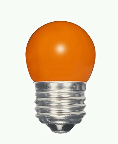 Satco S9164 LED S11 Ceramic Orange Medium Base Light Bulb, 1.2W - Image 1 of 1