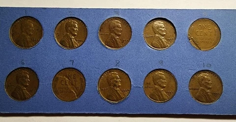 10 Lincoln Cent MINT ERRORS - 1954S SAN JOSE MM, Laminations, 1956 DBL mm Cover