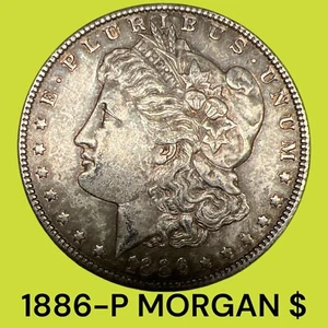 Moneda de 1 dólar Morgan 1886-P de plata - Imagen 1 de 2