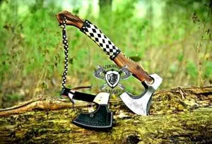 Viking Axe - Handmade Carbon Steel Bearded Camping Axe, Perfect Xmas Gift Item. - Picture 1 of 8