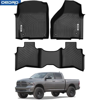 TPE Floor Mats Liners For 2013-2024 Dodge Ram 1500 Classic Quad Cab All-Weather - Image 1 of 4