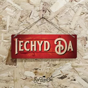 IECHYD DA Metal Sign Welsh Bar Man Cave Pub Vintage Wall Plaque Cymraeg Wales S - Picture 1 of 13