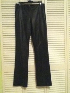 NEW Nicole Miller Collection Black Leather Lined Zip Pants (Size 8) - MSRP $440! - Picture 1 of 12