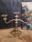 Made In England Vintage Loaded Silver Plated Candleabra Candle Holder