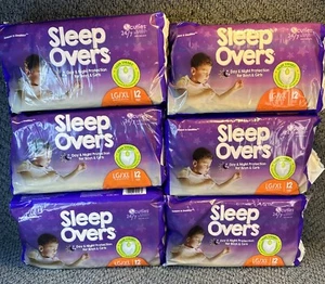 6 X 12 SleepOvers By Cuties Pull Up/Underwear Large/XL 60-125 Lbs Goodnites 72 - Picture 1 of 6