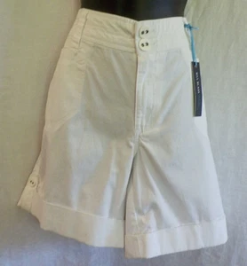 Vintage? Bill Blass Short Size 12 NWT White 100% Cotton Flat Front Cuffs Adjust - Picture 1 of 12