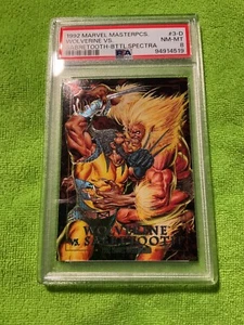 Marvel Masterpieces 1992 ~ Battle Spectra ~ Wolverine vs Sabretooth #3-D ~ PSA 8 - Imagen 1 de 2
