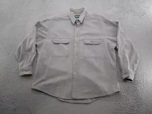 Vintage Gander Mountain Mens Gray Chamois Flannel Shirt Size 2XL 90s Outdoors - Picture 1 of 13