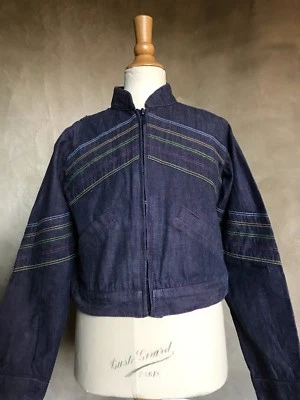 AMERICAN GIRL DOLL COMPANY Blue Jean Denim Jacket Coat Girl Small 7-8 RAINBOW - Image 1 of 4