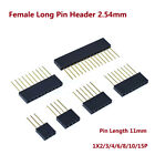 Female Long Pin Header 2.54mm Connector Socket 1X2/3/4/6/8/10/15P (Pin Len=11mm)