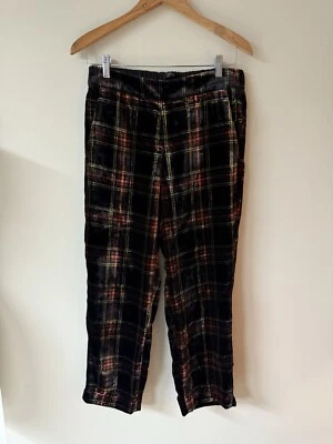 Pantalones J.Crew nuevos con etiquetas talla 8 Holiday Steward cuadros K2697 terciopelo tartán fácil de poner Foto 1 de 4