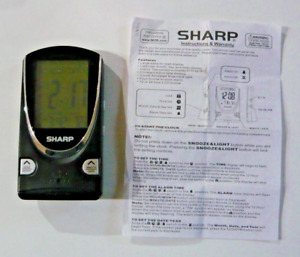 Sharp Digital Travel Alarm Clock #Spc 446 - With New Battery & Owner Manual