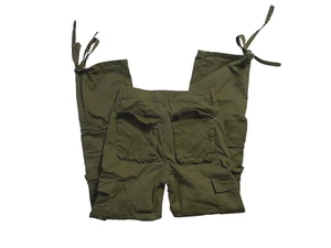 Gilipur Stretch Cargo Pants Womens Size Small Green Ankle Ties Casual Military - Picture 1 of 7
